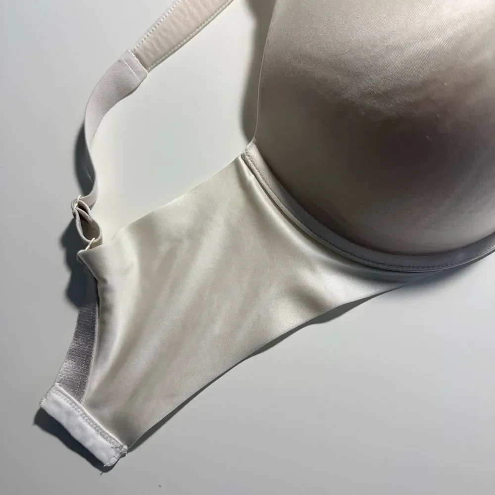 SOMA Full Coverage Shaping Bra 0814 Ivory White Underwire Satin 34DDD